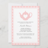 Sweet Pink Teapot Brautparty Tee Party Einladung (Vorderseite)
