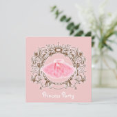 Sweet Pink Tutu Princess Birthday Party Einladung (Stehend Vorderseite)