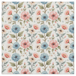 Sweet Pink und Blue Blumen Stoff