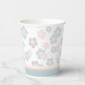 Sweet Pink und Blue Floral Paper Cup Pappbecher (Links)