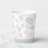 Sweet Pink und Blue Floral Paper Cup Pappbecher (Rechts)