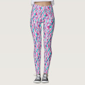 Sweet Pink und Blue Geometric Leggings (Vorderseite)