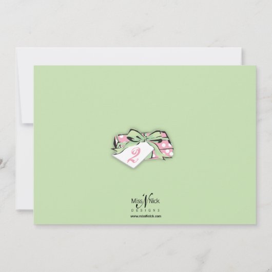 Sweet Pink und Green Birthday Einladung (Rückseite)