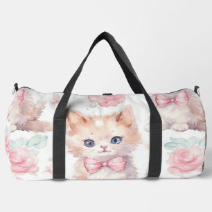 Sweet Pink und White Baby Animal Print Duffle Bag