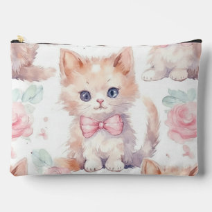 Sweet Pink und White Baby Animal Print Zubehörtasche
