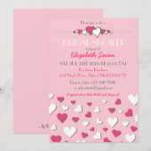 Sweet Pink und White Liebe Bridal Dusche Einladung (Vorne/Hinten)