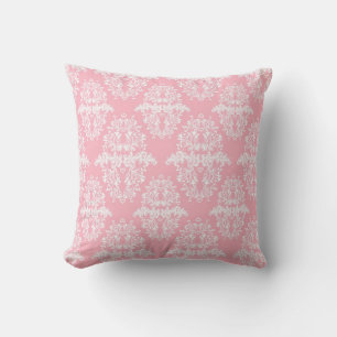 Sweet Pink und White Vintag Damask Muster Kissen