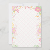 Sweet Pink Unicorn Blumengeburt Einladung (Rückseite)
