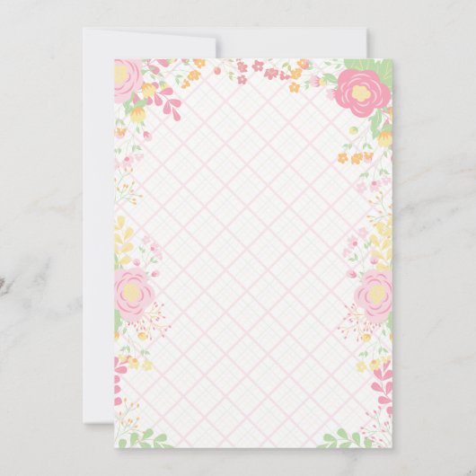 Sweet Pink Unicorn Blumengeburt Einladung (Rückseite)