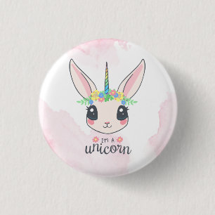 Sweet Pink Unicorn Button