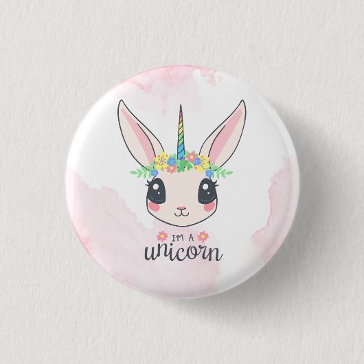 Sweet Pink Unicorn Button (Vorderseite)