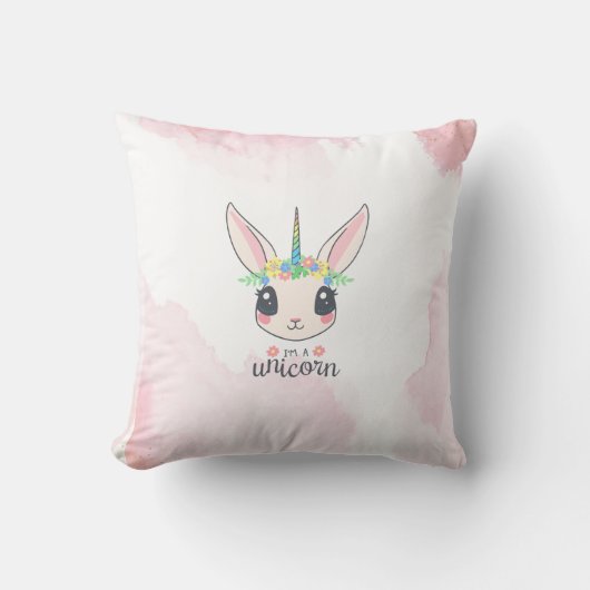 Sweet Pink Unicorn Kissen (Vorderseite)