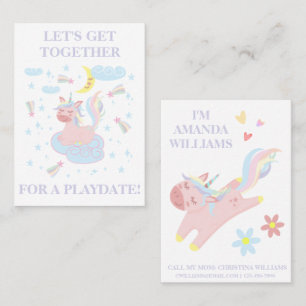 Sweet Pink Unicorn Mommy Calling Card Visitenkarte