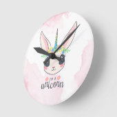 Sweet Pink Unicorn Runde Wanduhr (Winkel)