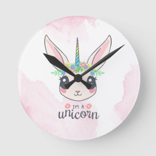 Sweet Pink Unicorn Runde Wanduhr