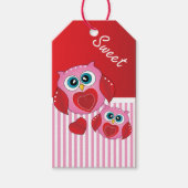 Sweet Pink Valentine Owls Geschenkanhänger (Vorderseite)
