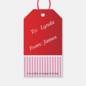 Sweet Pink Valentine Owls Geschenkanhänger (Rückseite)