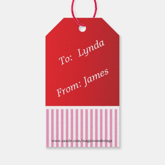 Sweet Pink Valentine Owls Geschenkanhänger (Rückseite)