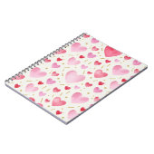 Sweet Pink Watercolor Hearts Notizblock (Linke Seite)