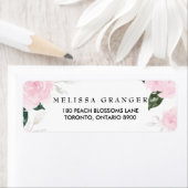 Sweet Pink Watercolor-Rose geben das Adressetikett (Insitu)