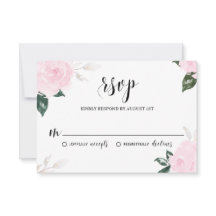 Sweet Pink Watercolor Rose Hochzeit RSVP