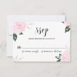 Sweet Pink Watercolor Rose Hochzeit RSVP