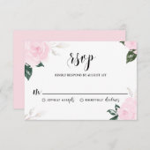 Sweet Pink Watercolor Rose Hochzeit RSVP (Vorne/Hinten)