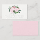 Sweet Pink Watercolor Rose Hochzeitswebkarte Begleitkarte (Vorne/Hinten)