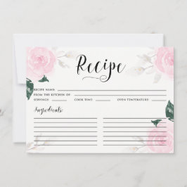 Sweet Pink Watercolor Rose Rezept Karte