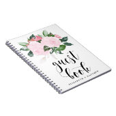 Sweet Pink Watercolor Rose Wedding Guest Book Notizblock (Rechte Seite)