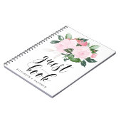 Sweet Pink Watercolor Rose Wedding Guest Book Notizblock (Linke Seite)