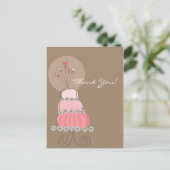 Sweet Pink Wedding Cake Danke Postcard Postkarte (Stehend Vorderseite)
