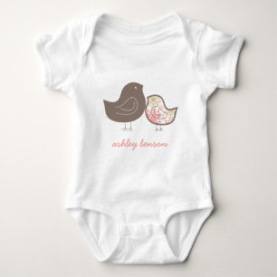 Sweet Pink Whimsical Damask Baby Chicks T - Shirt