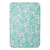 Sweet Pink White Aquamarin Ditsy Floral Pattern Badematte (Vorderseite Vertikal)