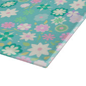 Sweet Pink White Aquamarin Ditsy Floral Pattern Schneidebrett (Ecke)