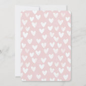 Sweet Pink White Hearts Baby Shower Einladung (Rückseite)