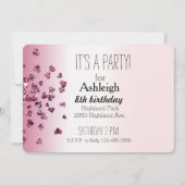 Sweet Pink White Ombre Herz Einladung (Vorderseite)