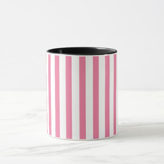 Sweet Pink & White Stripe Design 2 Töne Tasse Farb (Zentrum)
