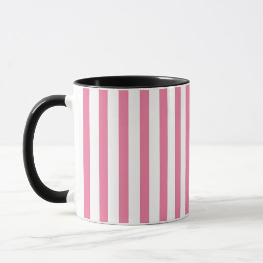 Sweet Pink & White Stripe Design 2 Töne Tasse Farb (Links)
