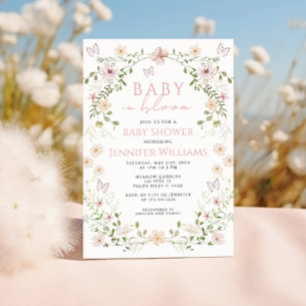 Sweet Pink Windblume Baby in Bloom Girl Shower Einladung