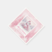 Sweet Pinkmas Cozy Winter Forest Kids Party Xmas Serviette (Ecke)