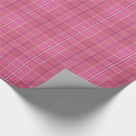 Sweet Pinks Kariert Gingham Pattern Wrapping Paper Geschenkpapier (Ecke)