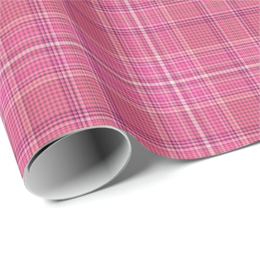 Sweet Pinks Kariert Gingham Pattern Wrapping Paper Geschenkpapier (Rolleneckpunkt)