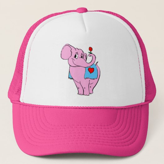 Sweet Pinky mit Rose Hat Truckerkappe (Vorderseite)