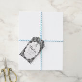 Sweet Pinstriped Black Bow Baby Shower Thank you Geschenkanhänger (Mit Garn)
