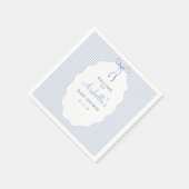 Sweet Pinstriped Blue Bow Baby Shower Serviette (Ecke)