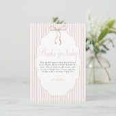 Sweet Pinstriped Bow Beige Books For Baby Begleitkarte (Stehend Vorderseite)