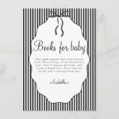 Sweet Pinstriped Bow Black Books For Baby Begleitkarte (Vorderseite)