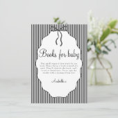 Sweet Pinstriped Bow Black Books For Baby Begleitkarte (Stehend Vorderseite)