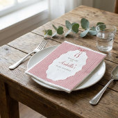 Sweet Pinstriped Red Bow Baby Shower Serviette